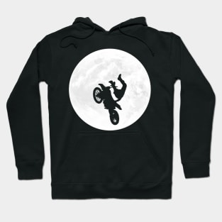 Biker Silhouette in Fullmoon Hoodie